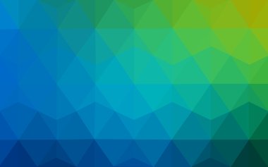 Üçgenler ve degrade origami tarzı oluşur çok renkli yeşil, mavi köşeli tasarım deseni.