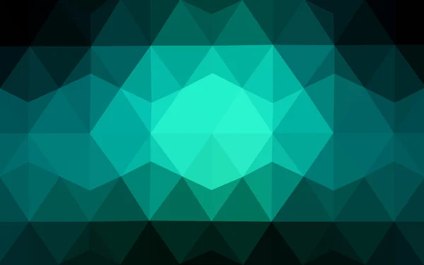 Multicolore verde scuro, disegno poligonale blu, che consiste di triangoli e gradiente in stile origami . — Vettoriale Stock