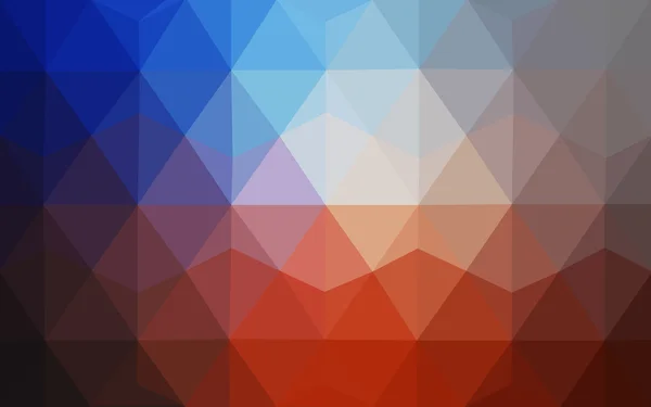 Многоцветный синий, красный многоугольный рисунок, состоящий из треугольников и градиента в стиле оригами . — стоковый вектор