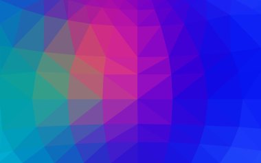 Üçgenler ve degrade origami tarzında oluşan ışık mavi, kırmızı kenarlı tasarım desen