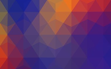 Üçgenler ve degrade origami tarzı oluşur çok renkli koyu mavi, kırmızı kenarlı tasarım deseni.