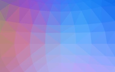 Üçgenler ve degrade origami tarzında oluşan ışık mavi, kırmızı kenarlı tasarım desen