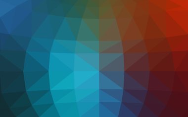 Üçgenler ve degrade origami tarzında oluşan ışık mavi, kırmızı kenarlı tasarım desen