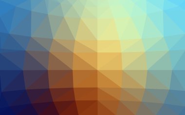 Üçgenler ve degrade origami tarzında oluşan ışık mavi-sarı poligonal tasarım deseni