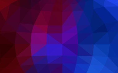 Üçgenler ve degrade origami tarzında oluşan koyu mavi, kırmızı kenarlı tasarım deseni