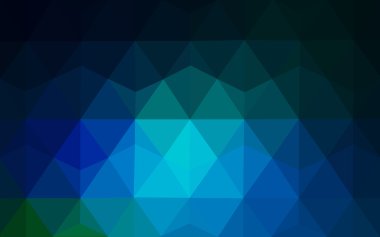 Üçgenler ve degrade origami tarzı oluşur çok renkli koyu yeşil, mavi köşeli tasarım deseni.