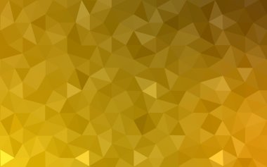 Üçgenler ve degrade origami tarzında oluşan koyu sarı poligonal tasarım deseni.