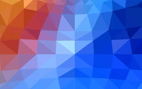 Hellblaues, rotes polygonales Muster, das aus Dreiecken und einem Farbverlauf im Origami-Stil besteht — Stockvektor