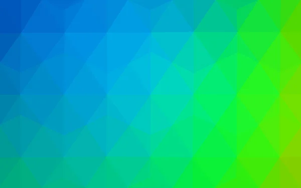 三角形と折り紙スタイルの勾配から成っている多色緑、青多角形デザイン パターン. — ストックベクタ