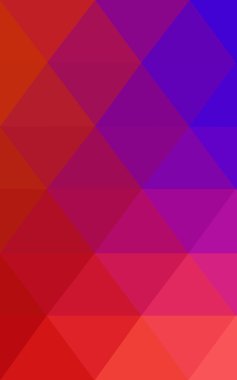 Üçgenler ve degrade origami tarzı oluşur çok renkli mavi, kırmızı kenarlı tasarım deseni.