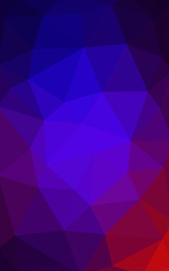 Üçgenler ve degrade origami tarzında oluşan koyu mavi, kırmızı kenarlı tasarım deseni