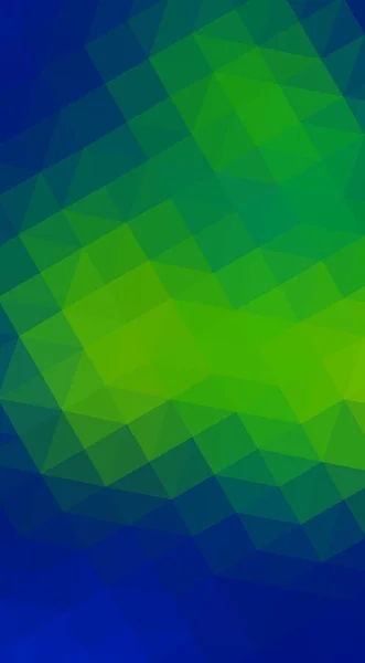 Illustrazione poligonale verde multicolore, blu, composta da triangoli e gradiente in stile origami . — Foto Stock