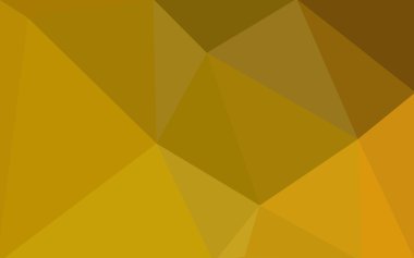 Üçgenler ve degrade origami tarzında oluşan koyu sarı poligonal tasarım deseni.