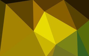 Üçgenler ve degrade origami tarzı oluşur çok renkli koyu yeşil, sarı, turuncu poligonal tasarım deseni.