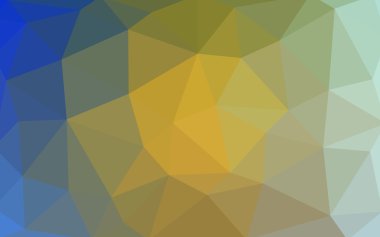 Üçgenler ve degrade origami tarzında oluşan ışık mavi-sarı poligonal tasarım deseni