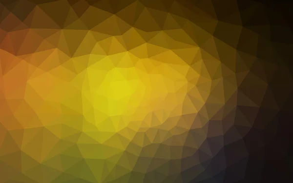 Mehrfarbiges dunkelgrünes, gelbes, orangefarbenes polygonales Muster, das aus Dreiecken und einem Farbverlauf im Origami-Stil besteht. — Stockvektor
