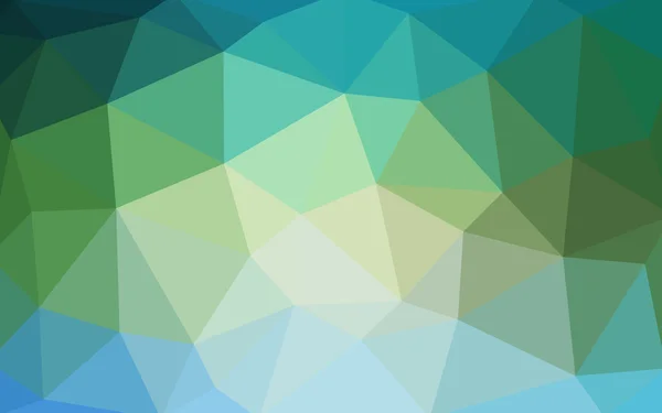 Hellblaues, grünes polygonales Muster, das aus Dreiecken und einem Farbverlauf im Origami-Stil besteht — Stockvektor