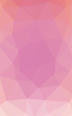 Üçgenler ve degrade origami tarzında oluşan hafif pembe poligonal tasarım deseni