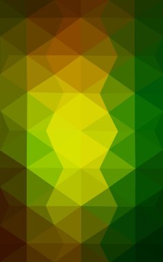 Üçgenler ve degrade origami tarzı oluşur çok renkli koyu yeşil, sarı, turuncu poligonal tasarım deseni.