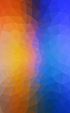 Üçgenler ve degrade origami tarzı oluşur çok renkli mavi, sarı, turuncu poligonal tasarım deseni.