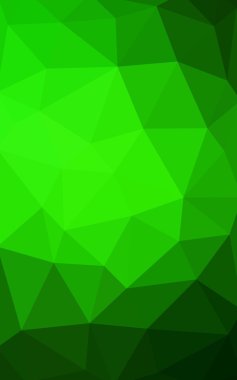 Üçgenler ve degrade origami tarzında oluşan ışık yeşil köşeli tasarım deseni