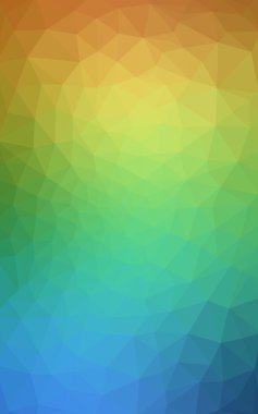 Üçgenler ve degrade origami tarzı oluşur çok renkli mavi, sarı, turuncu poligonal tasarım deseni.