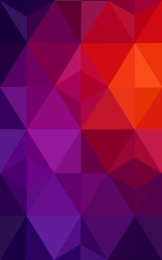 Üçgenler ve degrade origami tarzı oluşur çok renkli koyu pembe, kırmızı, turuncu poligonal tasarım deseni.