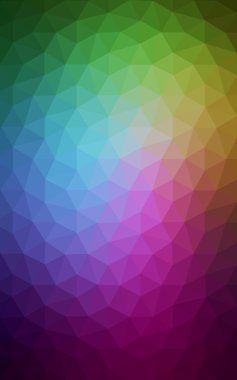 Üçgenler ve degrade origami tarzı oluşur çok renkli koyu poligonal tasarım deseni.