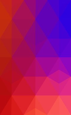 Üçgenler ve degrade origami tarzı oluşur çok renkli mavi, kırmızı kenarlı tasarım deseni.