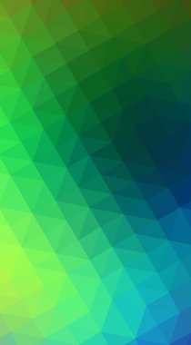 Eksilerini çok renkli yeşil, mavi köşeli tasarım illüstrasyon