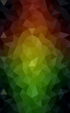 Üçgenler ve degrade origami tarzı oluşur çok renkli koyu kırmızı, yeşil köşeli tasarım deseni.