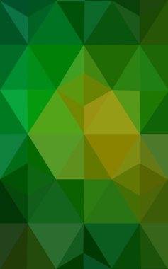 Üçgenler ve degrade origami tarzı oluşur çok renkli koyu yeşil, sarı, turuncu poligonal tasarım deseni.