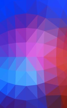 Üçgenler ve degrade origami tarzında oluşan ışık mavi, kırmızı kenarlı tasarım desen