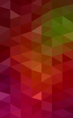 Üçgenler ve degrade origami tarzında oluşan koyu yeşil, kırmızı kenarlı tasarım deseni