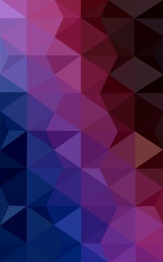 Üçgenler ve degrade origami tarzı oluşur çok renkli koyu mavi, kırmızı kenarlı tasarım deseni.