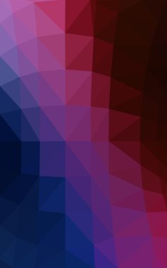 Üçgenler ve degrade origami tarzında oluşan koyu mavi, kırmızı kenarlı tasarım deseni