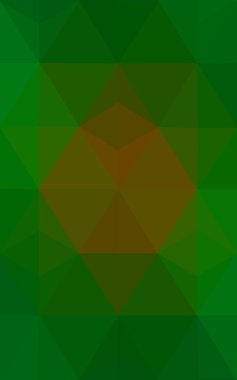 Üçgenler ve degrade origami tarzı oluşur çok renkli koyu yeşil, sarı, turuncu poligonal tasarım deseni.