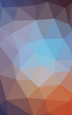 Üçgenler ve degrade origami tarzında oluşan ışık mavi, kırmızı kenarlı tasarım desen