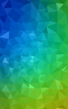 Üçgenler ve degrade origami tarzı oluşur çok renkli yeşil, mavi köşeli tasarım deseni.