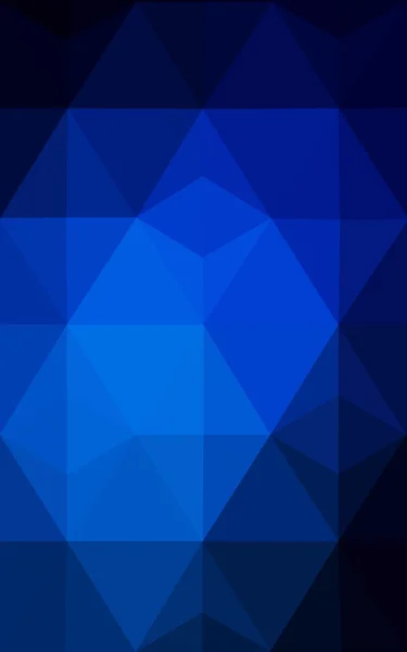 Dunkelblaues polygonales Muster, das aus Dreiecken und einem Farbverlauf im Origami-Stil besteht. — Stockfoto