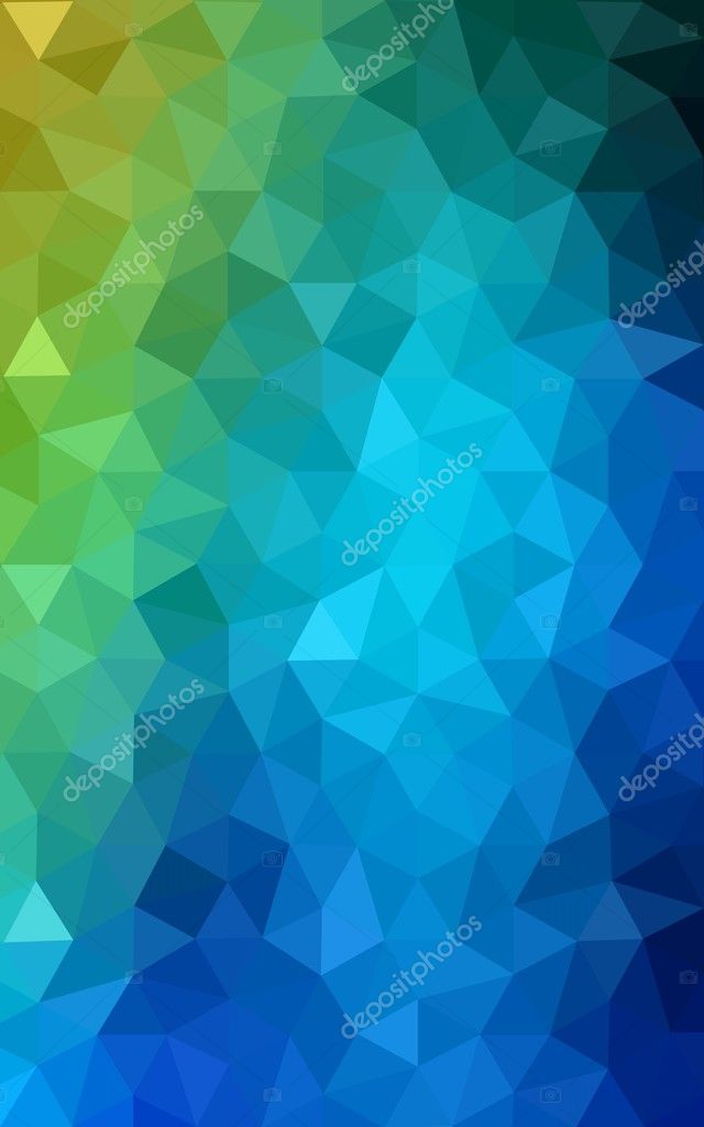 Multicolor green, blue polygonal design pattern, which consist of