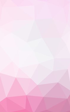 Üçgenler ve degrade origami tarzında oluşan hafif pembe poligonal tasarım deseni