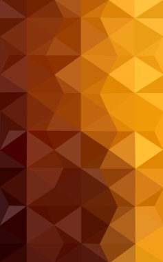 Üçgenler ve degrade origami tarzında oluşan koyu turuncu poligonal tasarım deseni.