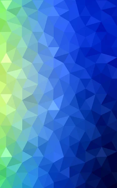 Multicolor green, blue polygonal design pattern, which consist of triangles and gradient in origami style.