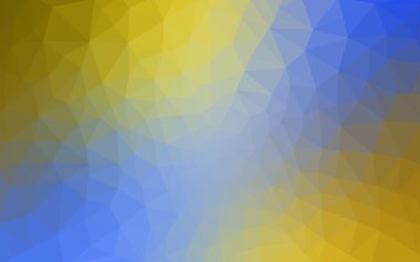 Üçgenler ve degrade origami tarzı oluşur çok renkli mavi, sarı, turuncu poligonal tasarım deseni.