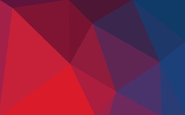 Üçgenler ve degrade origami tarzı oluşur çok renkli mavi, kırmızı kenarlı tasarım deseni.