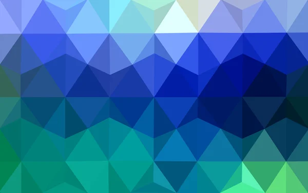 Patrón de diseño poligonal multicolor verde, azul, que consiste en triángulos y gradiente en estilo origami . — Vector de stock