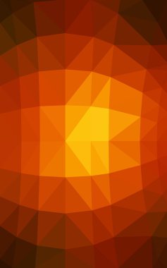 Üçgenler ve degrade origami tarzında oluşan koyu kırmızı, sarı poligonal tasarım deseni