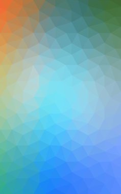 Üçgenler ve degrade origami tarzı oluşur çok renkli mavi, sarı, turuncu poligonal tasarım deseni.