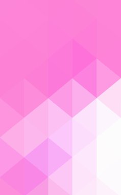 Üçgenler ve degrade origami tarzında oluşan hafif pembe poligonal tasarım deseni